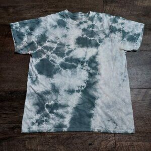 Buzz Tie Dye Lightening Tee Shirt Women Small Sage Green Y2K Vintage